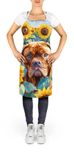 Load image into Gallery viewer, Dogue de Bordeaux in Sunflowers Apron – Artist-Designed Kitchen, BBQ &amp; Craft Apron