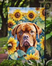 Load image into Gallery viewer, Dogue de Bordeaux in Sunflowers Garden Flag – Bright Dog-Themed Yard Decor