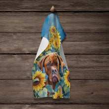 Load image into Gallery viewer, Dogue de Bordeaux in Sunflowers Kitchen Towel