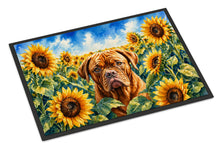 Load image into Gallery viewer, Dogue de Bordeaux in Sunflowers Doormat Front Door Mat Indoor Outdoor Rugs for Entryway, Non Slip Washable Low Pile, 18H X 27W