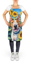Load image into Gallery viewer, English Bull Terrier in Sunflowers Apron – Artist-Designed Kitchen, BBQ &amp; Craft Apron