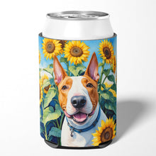 Load image into Gallery viewer, English Bull Terrier in Sunflowers Can or Bottle Hugger