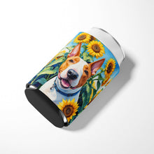 Load image into Gallery viewer, English Bull Terrier in Sunflowers Can or Bottle Hugger