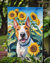 Load image into Gallery viewer, English Bull Terrier in Sunflowers Garden Flag – Bright Dog-Themed Yard Decor