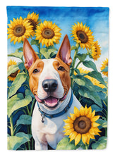 Load image into Gallery viewer, English Bull Terrier in Sunflowers Garden Flag – Bright Dog-Themed Yard Decor