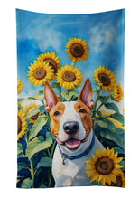 Load image into Gallery viewer, English Bull Terrier in Sunflowers Kitchen Towel