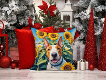 Load image into Gallery viewer, English Bull Terrier in Sunflowers Throw Pillow - 14x14 Decorative Pillow – Art for Your Home &amp; Patio