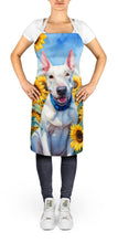 Load image into Gallery viewer, English Bull Terrier in Sunflowers Apron – Artist-Designed Kitchen, BBQ &amp; Craft Apron