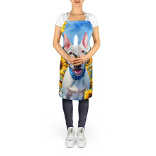 Load image into Gallery viewer, English Bull Terrier in Sunflowers Apron – Artist-Designed Kitchen, BBQ &amp; Craft Apron