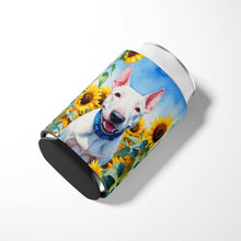 Load image into Gallery viewer, English Bull Terrier in Sunflowers Can or Bottle Hugger