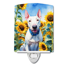 Load image into Gallery viewer, English Bull Terrier in Sunflowers Ceramic Night Light
