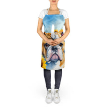 Load image into Gallery viewer, English Bulldog in Sunflowers Apron – Artist-Designed Kitchen, BBQ &amp; Craft Apron