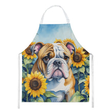 Load image into Gallery viewer, English Bulldog in Sunflowers Apron – Artist-Designed Kitchen, BBQ &amp; Craft Apron