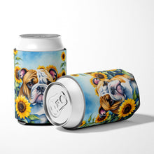 Load image into Gallery viewer, English Bulldog in Sunflowers Can or Bottle Hugger