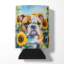 Load image into Gallery viewer, English Bulldog in Sunflowers Can or Bottle Hugger