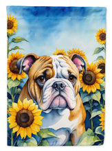 Load image into Gallery viewer, English Bulldog in Sunflowers House Flag