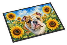 Load image into Gallery viewer, English Bulldog in Sunflowers Doormat Front Door Mat Indoor Outdoor Rugs for Entryway, Non Slip Washable Low Pile, 24H X 36W