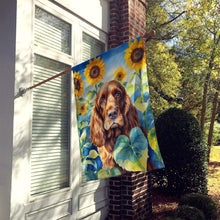 Load image into Gallery viewer, English Cocker Spaniel in Sunflowers House Flag