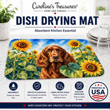 Load image into Gallery viewer, English Cocker Spaniel in Sunflowers Dish Drying Mat Absorbent Dish Drying Mat Pad for Kitchen Counter Dish Drainer Mat for Countertop, 14 x 21", Multicolor