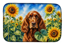 Load image into Gallery viewer, English Cocker Spaniel in Sunflowers Dish Drying Mat Absorbent Dish Drying Mat Pad for Kitchen Counter Dish Drainer Mat for Countertop, 14 x 21", Multicolor