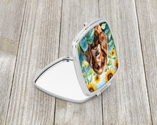 Load image into Gallery viewer, English Cocker Spaniel in Sunflowers Compact Mirror – Stylish Purse Mirror with Artistic Covers