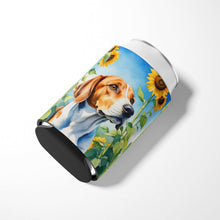 Load image into Gallery viewer, English Foxhound in Sunflowers Can or Bottle Hugger