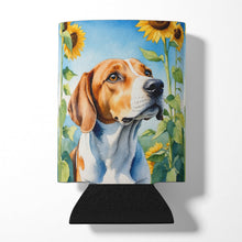 Load image into Gallery viewer, English Foxhound in Sunflowers Can or Bottle Hugger