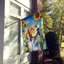 Load image into Gallery viewer, English Foxhound in Sunflowers House Flag