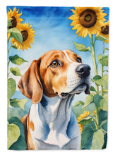 Load image into Gallery viewer, English Foxhound in Sunflowers House Flag