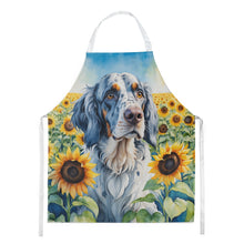 Load image into Gallery viewer, English Setter in Sunflowers Apron – Artist-Designed Kitchen, BBQ &amp; Craft Apron
