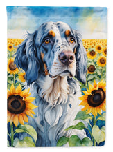 Load image into Gallery viewer, English Setter in Sunflowers House Flag