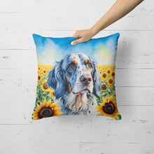 Load image into Gallery viewer, English Setter in Sunflowers Throw Pillow