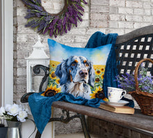 Load image into Gallery viewer, English Setter in Sunflowers Throw Pillow