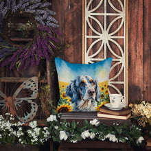Load image into Gallery viewer, English Setter in Sunflowers Throw Pillow