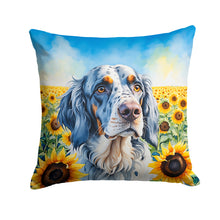 Load image into Gallery viewer, English Setter in Sunflowers Throw Pillow