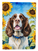 Load image into Gallery viewer, English Springer Spaniel in Sunflowers House Flag