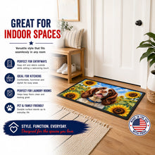 Load image into Gallery viewer, English Springer Spaniel in Sunflowers Doormat Front Door Mat Indoor Outdoor Rugs for Entryway, Non Slip Washable Low Pile, 24H X 36W