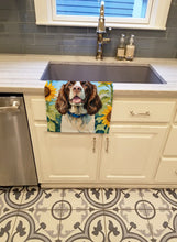 Load image into Gallery viewer, English Springer Spaniel in Sunflowers Kitchen Towel