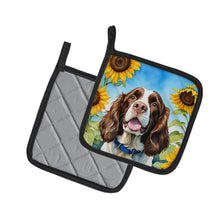 Load image into Gallery viewer, English Springer Spaniel in Sunflowers Pot Holders - Set of 2 Decorative Kitchen Helpers | Made in the USA