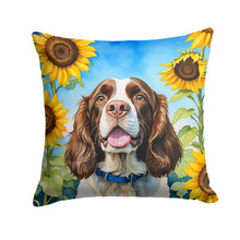 Load image into Gallery viewer, English Springer Spaniel in Sunflowers Throw Pillow