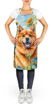 Load image into Gallery viewer, Finnish Spitz in Sunflowers Apron – Artist-Designed Kitchen, BBQ &amp; Craft Apron