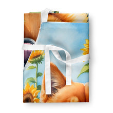 Load image into Gallery viewer, Finnish Spitz in Sunflowers Apron – Artist-Designed Kitchen, BBQ &amp; Craft Apron