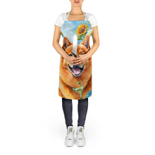 Load image into Gallery viewer, Finnish Spitz in Sunflowers Apron – Artist-Designed Kitchen, BBQ &amp; Craft Apron
