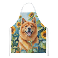 Load image into Gallery viewer, Finnish Spitz in Sunflowers Apron – Artist-Designed Kitchen, BBQ &amp; Craft Apron