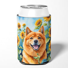 Load image into Gallery viewer, Finnish Spitz in Sunflowers Can or Bottle Hugger