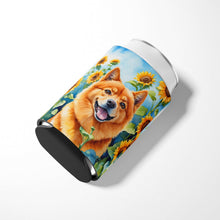 Load image into Gallery viewer, Finnish Spitz in Sunflowers Can or Bottle Hugger