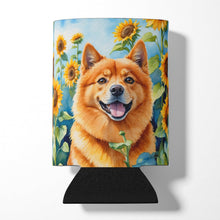 Load image into Gallery viewer, Finnish Spitz in Sunflowers Can or Bottle Hugger