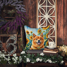 Load image into Gallery viewer, Finnish Spitz in Sunflowers Throw Pillow