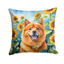 Load image into Gallery viewer, Finnish Spitz in Sunflowers Throw Pillow