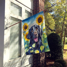 Load image into Gallery viewer, Flat-Coated Retriever in Sunflowers House Flag